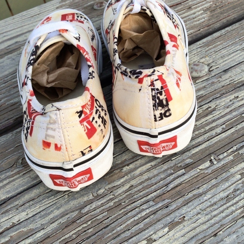 Vans Authentic Packing Tape Sneaker Classic Of The Wall Off White / Red … - Picture 6 of 8